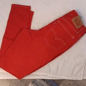 Levi's Women's Bright Red Skinny Jeans